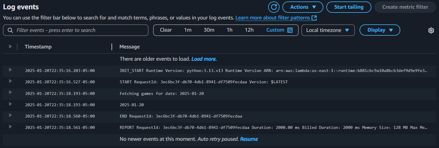 Cloudwatch log