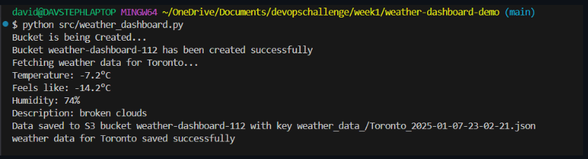 Program output 